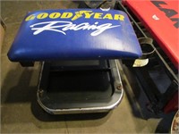 Good Year Racing Shop Stool with Tray at Bottom /