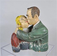 Folk Art Carnival Sculpture "Kissing Couple"