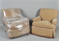 Pair Lee Jofa Designer Upholstered Club Chairs