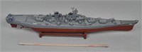 Folk Art Carved Wood Battleship Model