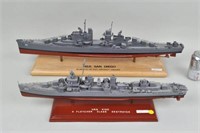 Folk Art USS Kid, USS San Diego Ship Models