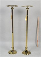 Pair Interesting Conical Brass Stands