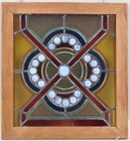 Victorian Etched Stained Glass Panel