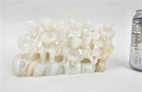 Chinese Carved Jade Brush Rest of Boys