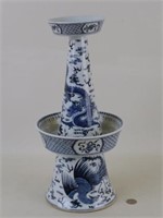 Chinese Blue & White Porcelain Candlestick