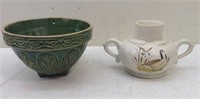 * (2) Pcs Vtg Pottery w/ Hanging Pot