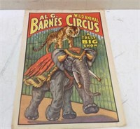 Vtg 1960 Reprint Circus Poster "B" 19 x 13