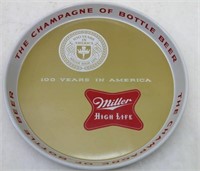 1950's Miller High Life 100 yrs Serving Tray