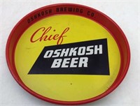 Rare Vtg 1950's Chief Oshkosh Beer Serving Tray