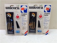 (2) Sets of English Darts  Unicorn Brand