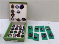 Lot of Hand Crafted Pins w/ Box Shown