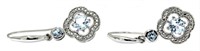 Natural Blue Topaz & Diamond Dangle Earrings