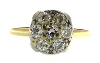 14kt Gold Antique Diamond KY Cluster Ladies Ring