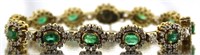 14kt Gold 8.34 ct Emerald & Diamond Bracelet