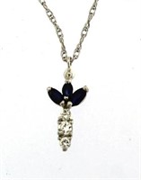 14kt Gold High Quality Sapphire & Diamond Necklace