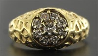 14kt Gold Men's 1/2 ct KY Cluster Diamond Ring