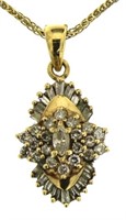 14kt Gold Vintage 1.00 ct Diamond Necklace
