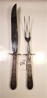 2 Pc. Carving Set Stainless w/ Silver Handles