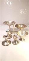 6 Pc. Sterling Weighted Compotes, Candle Holders