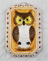 Ceramic Owl Wall Art Plaque