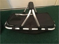 Folding lounger, and thermal picnic basket