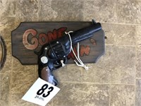 Gone Fishing' Sign with Fake Gun