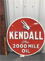 Kendall oil round tin sign