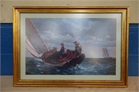 Framed Winslow Homer "Breezing Up" Print