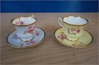 2 Vintage Paragon Tea Cups and Saucers