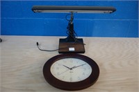 Vintage Desk Lamp and Clock