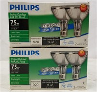 3 Philips Flood Light Bulbs 75w Par30l