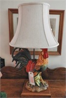 Figural 28” hand painted ceramic Rooster font