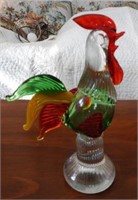 Art glass rooster figure