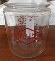 Quik Snak vintage glass advertising snack jar