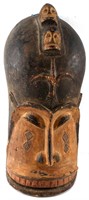 VINTAGE AFRICAN CARVED WOODEN FACE MASK W PAINT