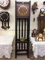 Lg. Mission Oak Keywind Grandfather Style Clock