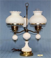 Hobnail Student Lamp Double Lights