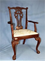 Ball and Claw Mahogany Finish Arm Chair