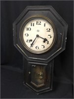 Antique Wood Wall Pendulum Clock Trade Mark E