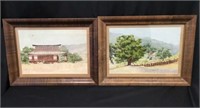 2 Water Color Pictures, Nicely Framed