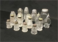 17 Misc Crystal & Glass Salt & Pepper Shakers