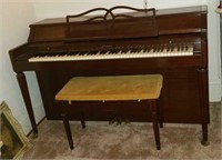 Acrosonic spinet piano with bench