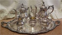 Wallace silver plate tea set with tray
