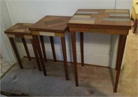 Stacking, homemade wood side tables (3)