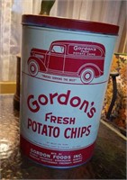 Gordon's potato chip tin.