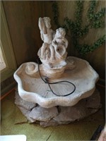 Concrete water fountain with motor,  and flat