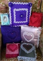 Hand made photo albums with satin, lace, beading,