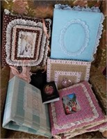Hand made photo albums with satin & lace