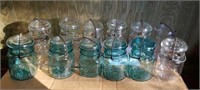 Ball canning jars, 5 aqua, 7 clear,  pints