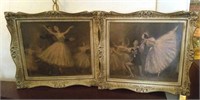 2 Victorian prints of ballet dancers